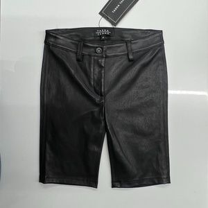NWT Tasha Tarno Real Stretch Leather Biker Shorts